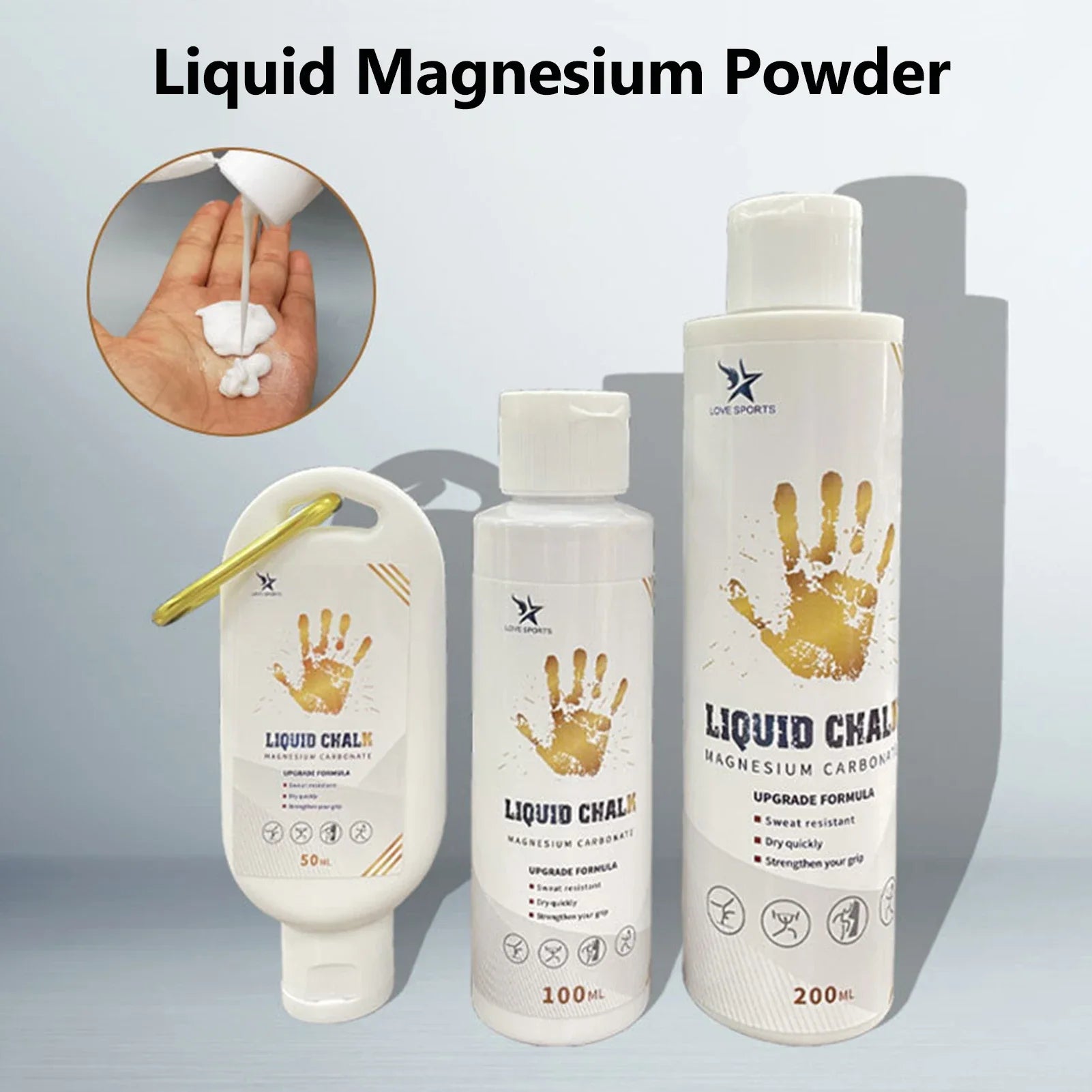 Liquid Chalk Sports Magnesium Grip – 50/100/200ml Anti-Slip Hand Chalk for Fitness, Gym, Weightlifting & Climbing