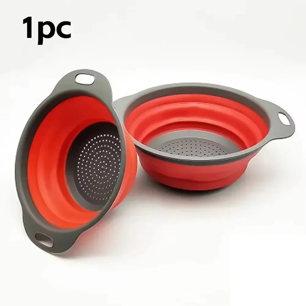 Silicone Folding Drain Basket – Collapsible Fruit & Vegetable Strainer