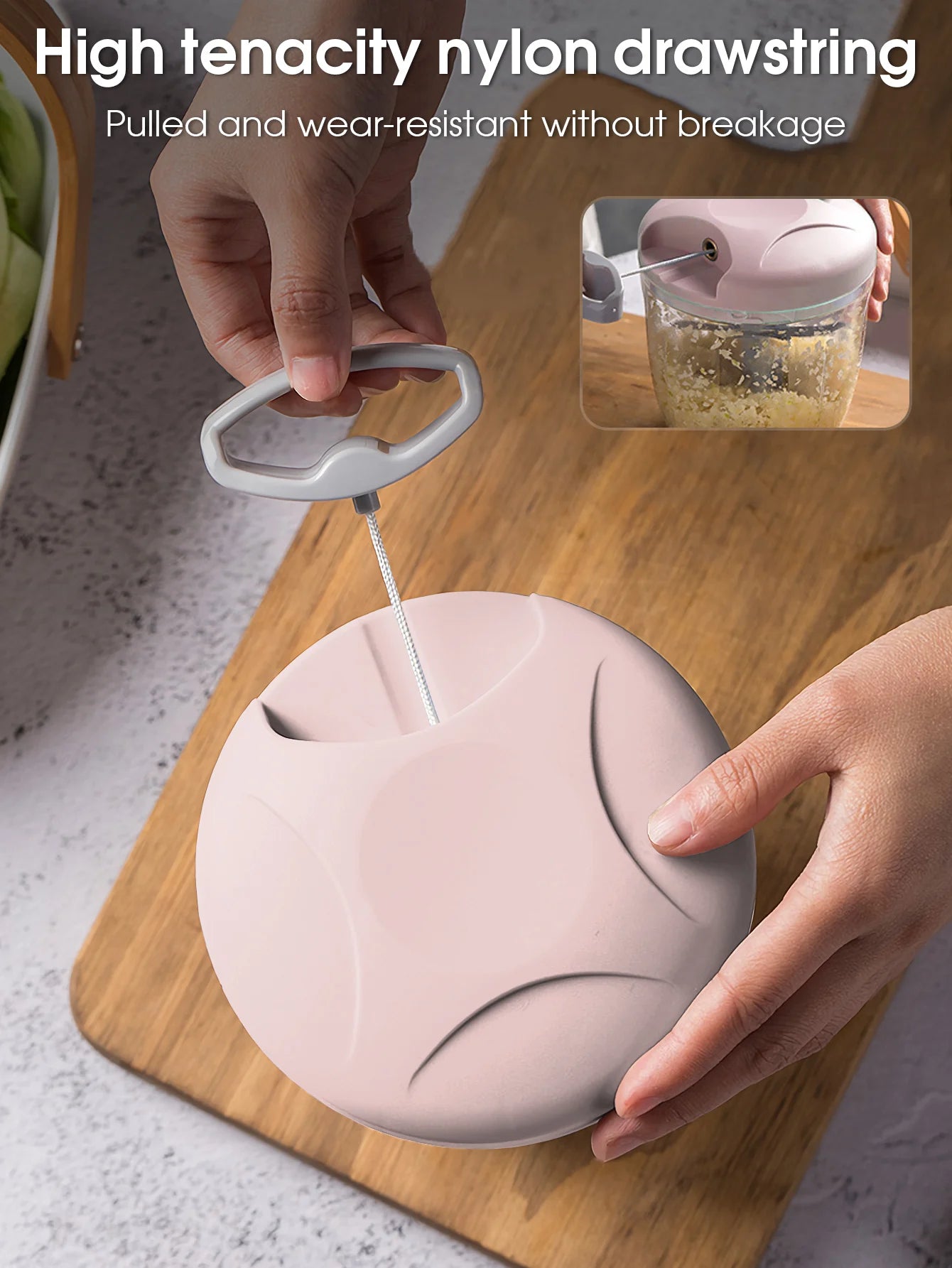 Manual Ginger & Garlic Grinder 500ml/900ml Handheld Food Vegetable Cutter