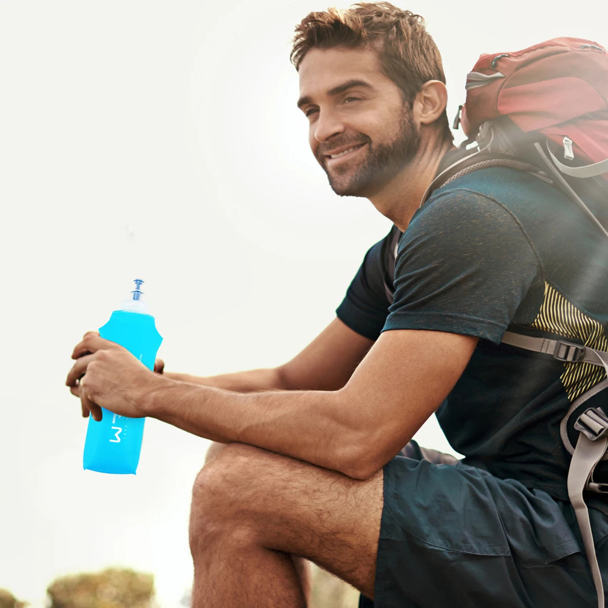 1pc 150ml/250ml/500ml Outdoor Collapsible Silicone Bite Size Water Bottle Running Camping Hiking Travel Convenient Water Bottle