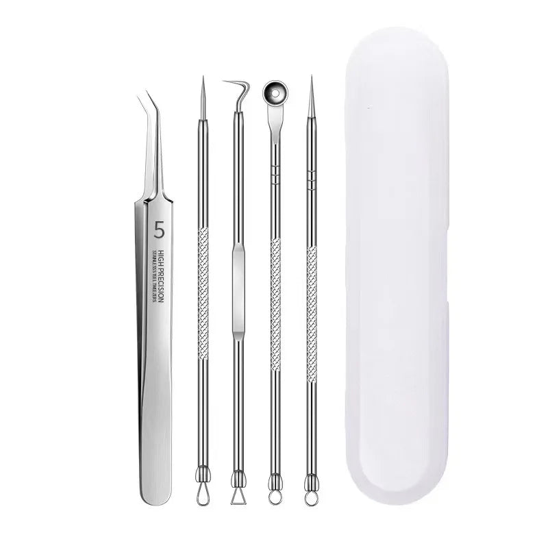 German Ultra-Fine No. 5 Blackhead Remover Tweezers – Precision Pimple Extractor, Acne Needle Tool for Face Care & Salon Use