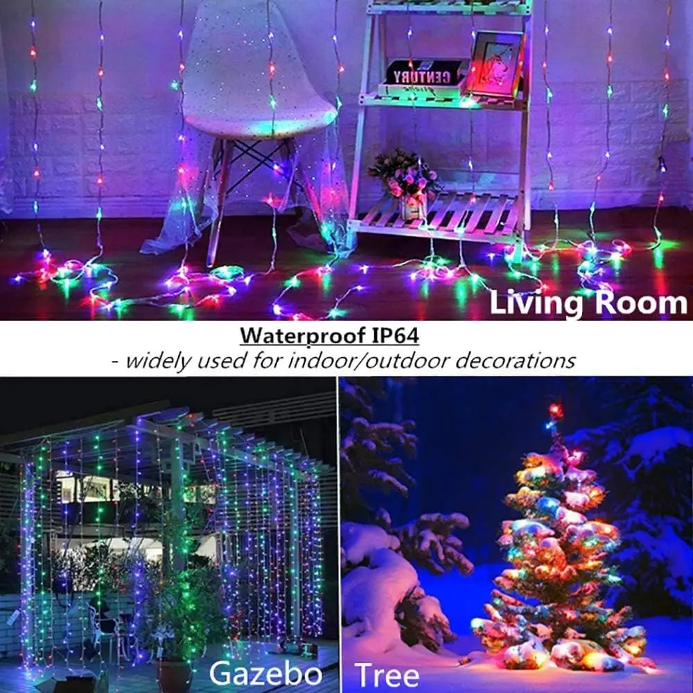 300LED Curtain Fairy Lights – 8 Modes Twinkle String Lights with Remote for Bedroom & Wedding Decor