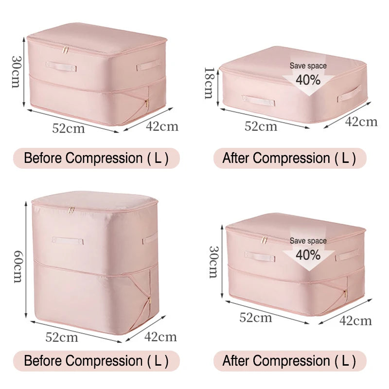 1pc Compression Organizer Bag Large Capacity Down Jacket Duvet Storage Bag Foldable Luggage Suitcase Organizer Compressed Travel