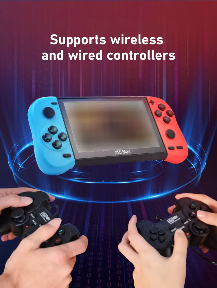 VILCORN X50 MAX Handheld Game Console – Retro PS1/GBA/SNES Portable Gaming Player