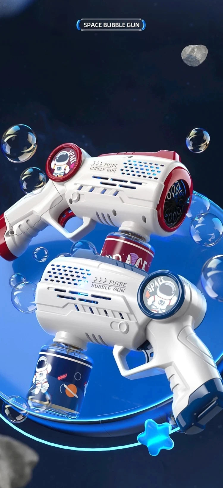 Astronaut Bubble Gun Toy – Fully Automatic Bubble Machine for Kids