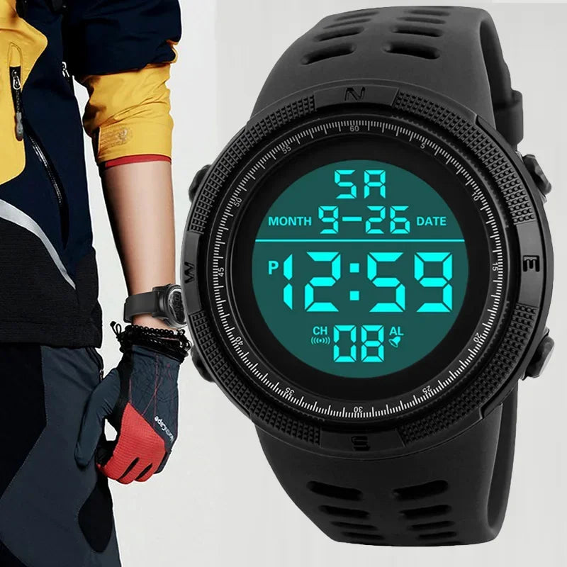 YIKAZE Y01 Military Digital Sports Watch – Waterproof Multifunction Men’s Electronic Wristwatch