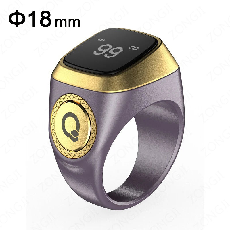 IQibla Smart Zikr Ring Digital Tasbih Counter with Prayer Reminder