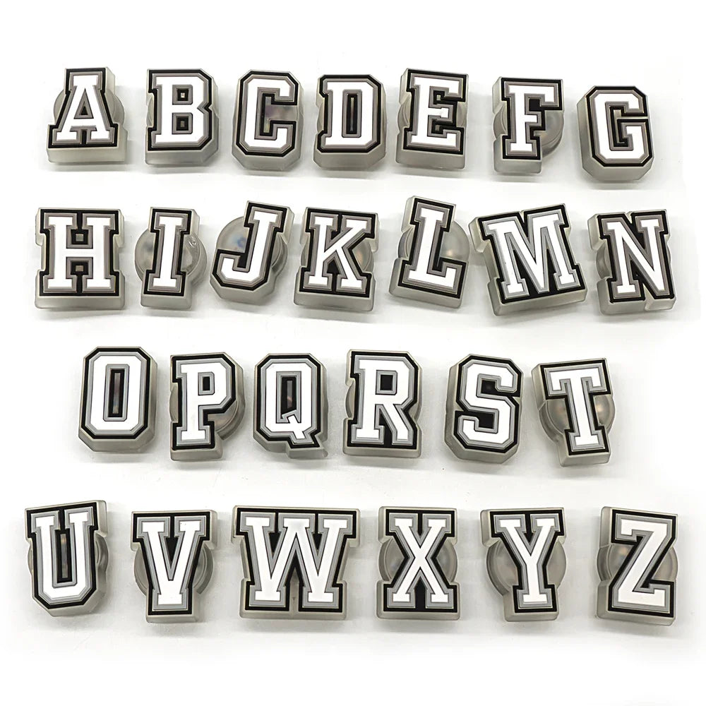 1/26pcs Letter LED Pins for Kids Lighted Shoe Charms Glowing Accessories Shoe Decorations Gifts Sandals Clog Buckles Ornament