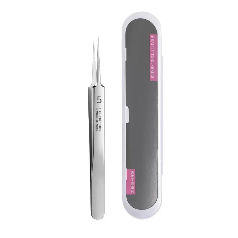 German Ultra-Fine No. 5 Blackhead Remover Tweezers – Precision Pimple Extractor, Acne Needle Tool for Face Care & Salon Use