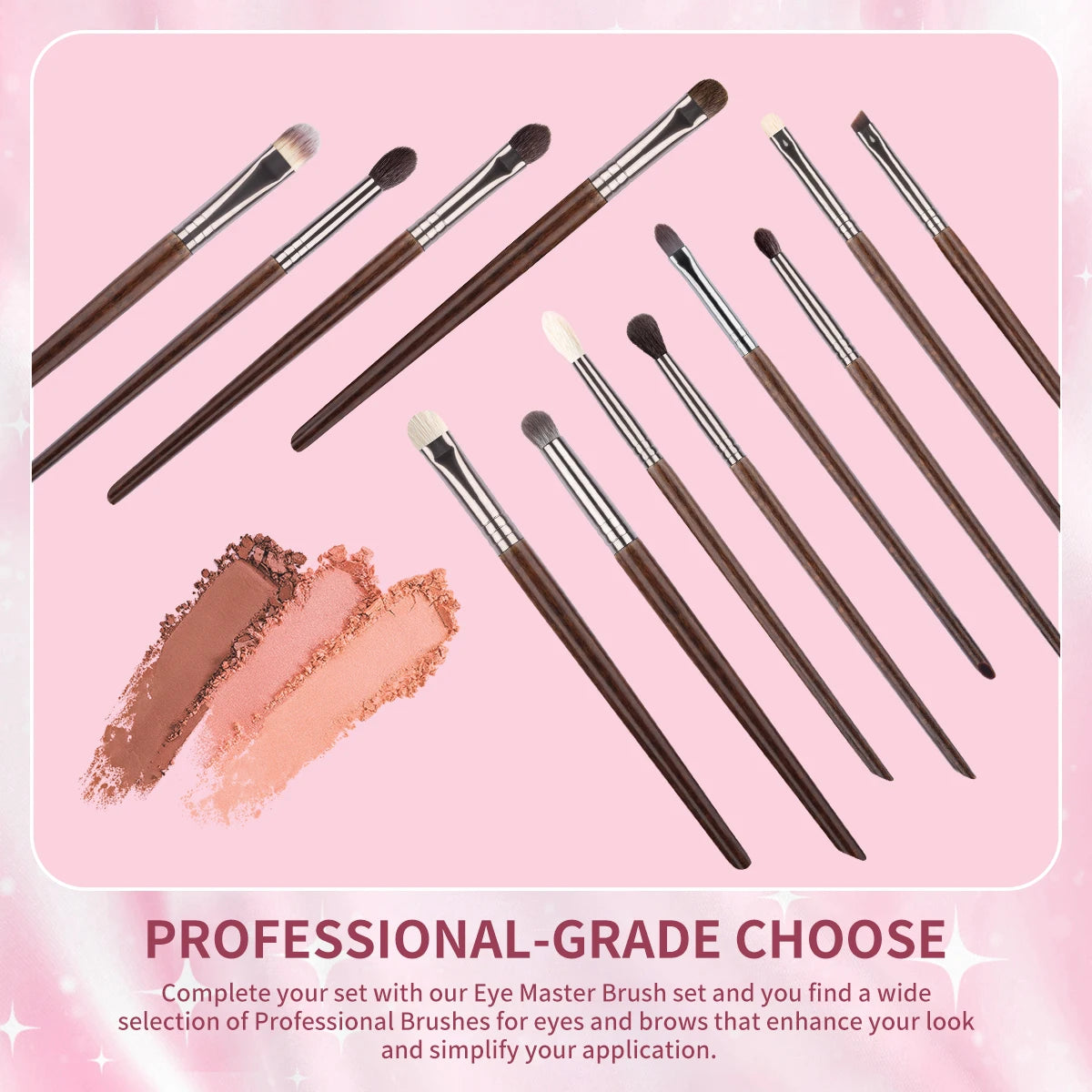 OVW 12pcs Professional Makeup Brush Set – Natural Hair Eye Shadow, Eyeliner, Eyebrow & Lip Brushes Beauty Tools