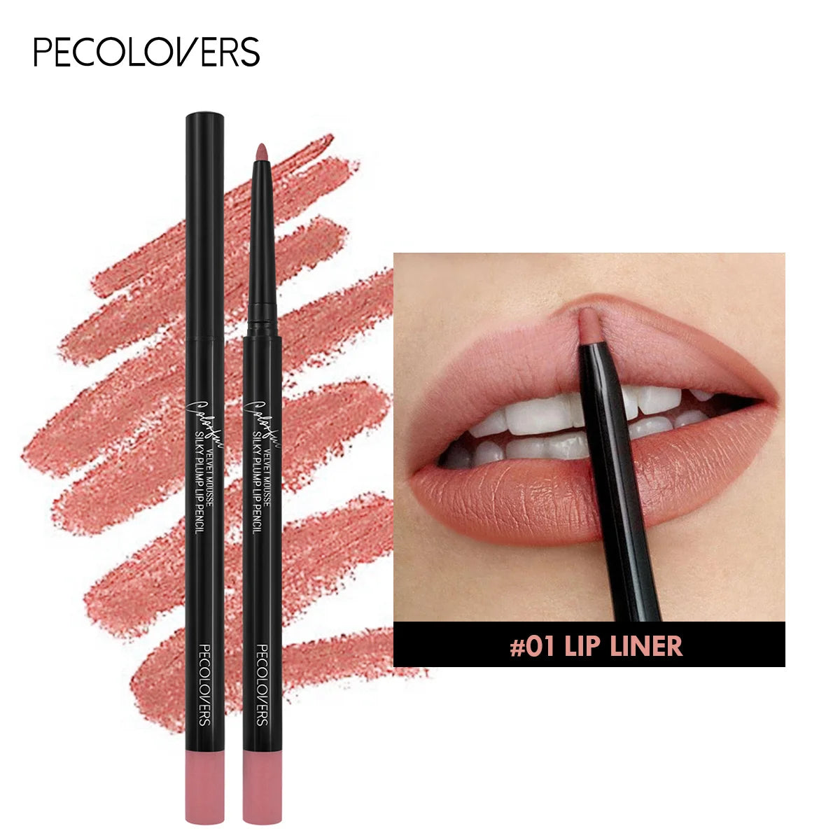 Waterproof Matte Lipliner Pencil – Red Contour Lipstick, Long-Lasting, Non-Stick & Moisturizing (12 Colors)