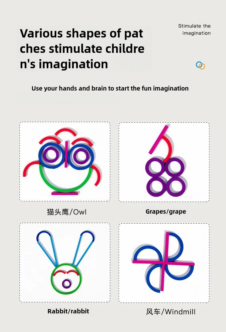 Kids Wooden Shape Board – Montessori Early Education Puzzle & Building Toy