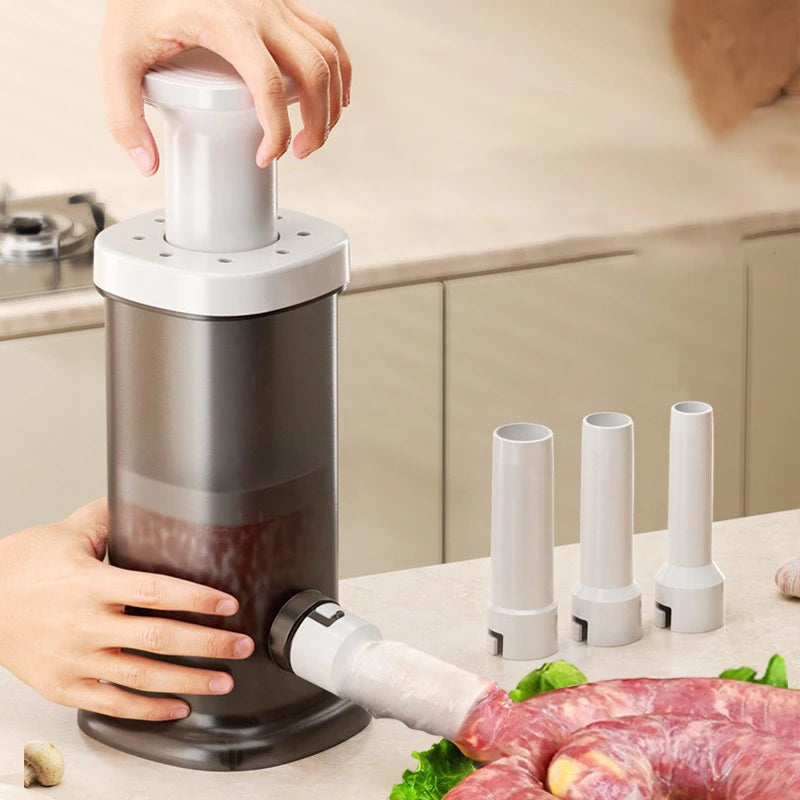 Manual Sausage Maker with 4 Stuffing Pipes – Heavy-Duty Meat Stuffer