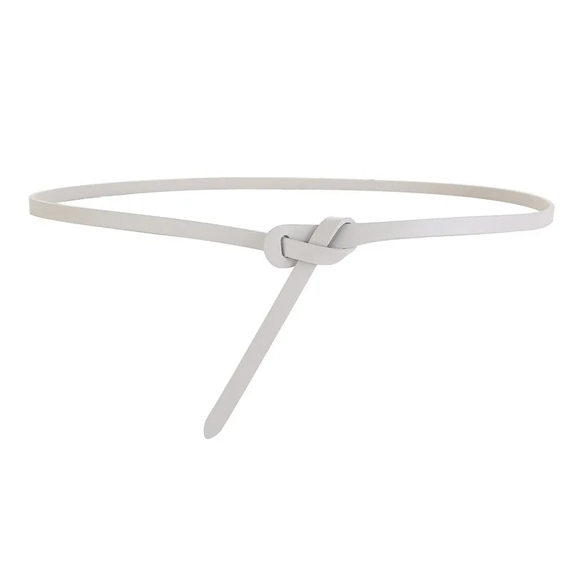 Cowhide Leather Ladies Belt – Soft Genuine Leather Knotted Strap Corset Belt, Gothic Retro Luxury Designer