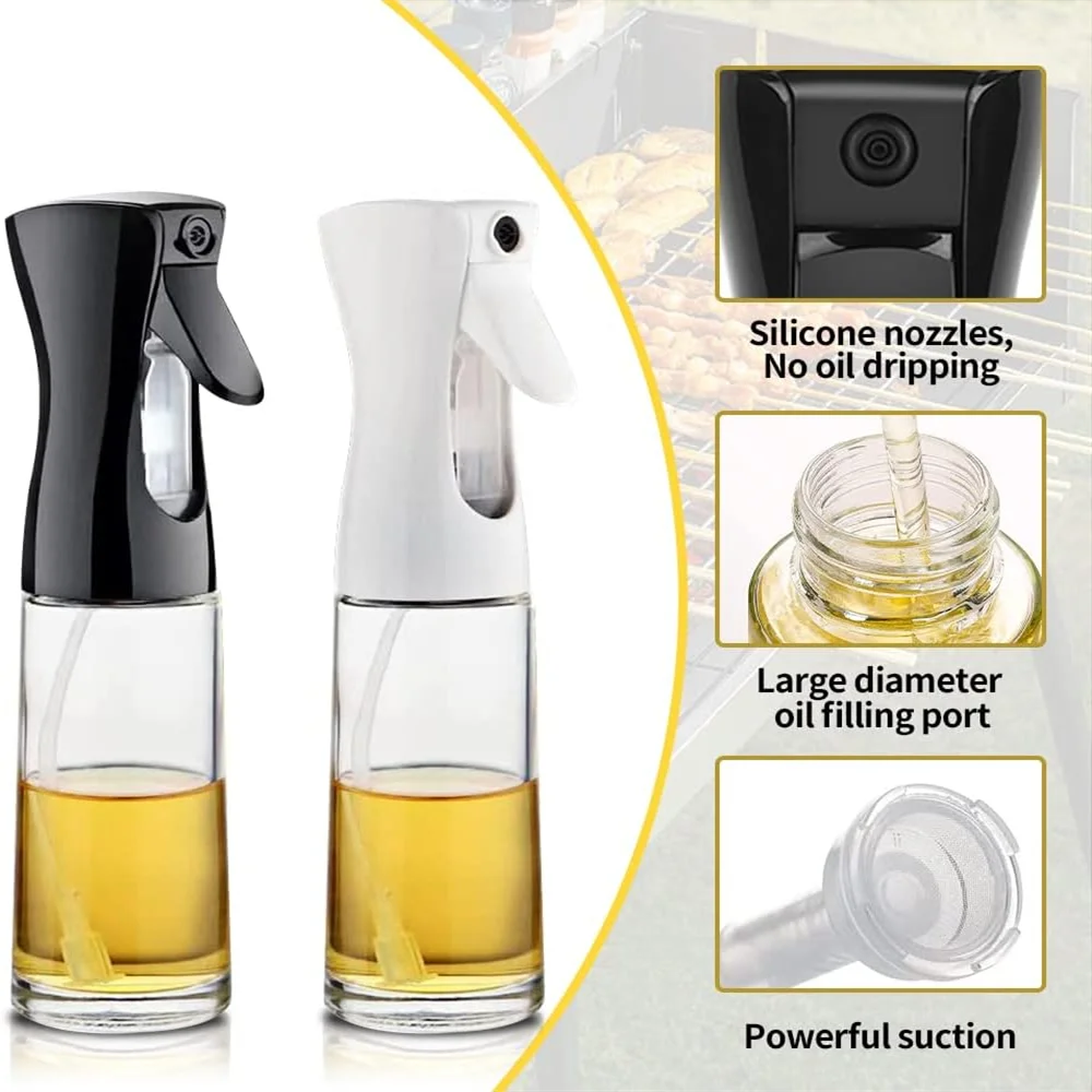 Oil Spray Bottle for Cooking – Refillable Olive Oil Dispenser