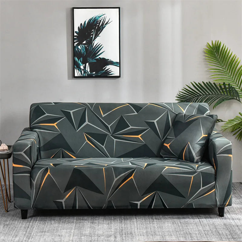 Floral Stretch Sofa Cover – Elastic Furniture Protector for Home & Office