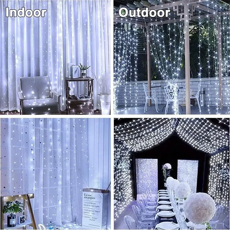 3M LED Curtain Fairy String Lights – 8 Mode USB Decorative Lights for Home, Garden & Wedding