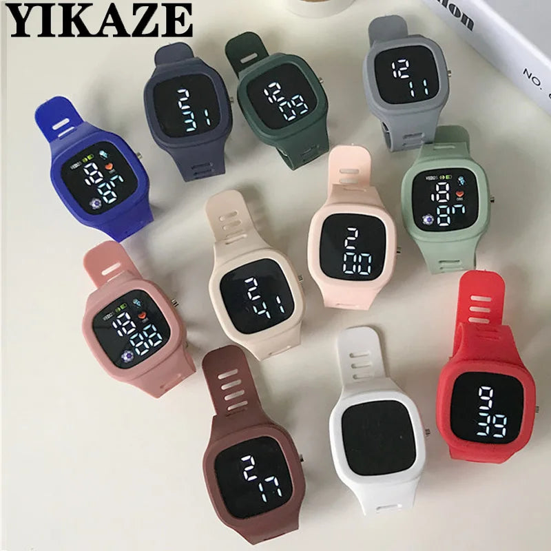Unisex LED Digital Sports Watch Big Dial Waterproof Silicone
