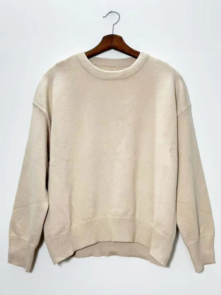 Tossy Pink Knit Sweater – Y2K Patchwork Loose Pullover for Women