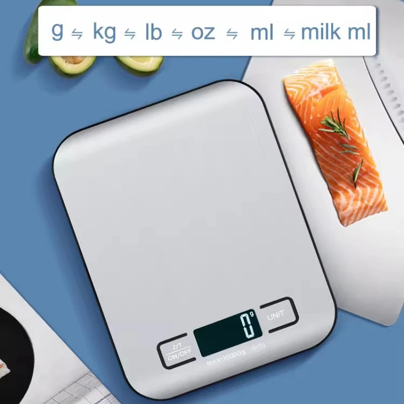 Digital Kitchen Scale – 5kg/1g LED Stainless Steel Weighing Scale