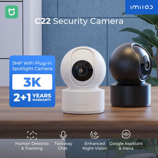IMILAB C22 3K Indoor Security Camera – 360° Smart Home WiFi6 Baby & Pet Monitor with AI Detection & Color Night Vision
