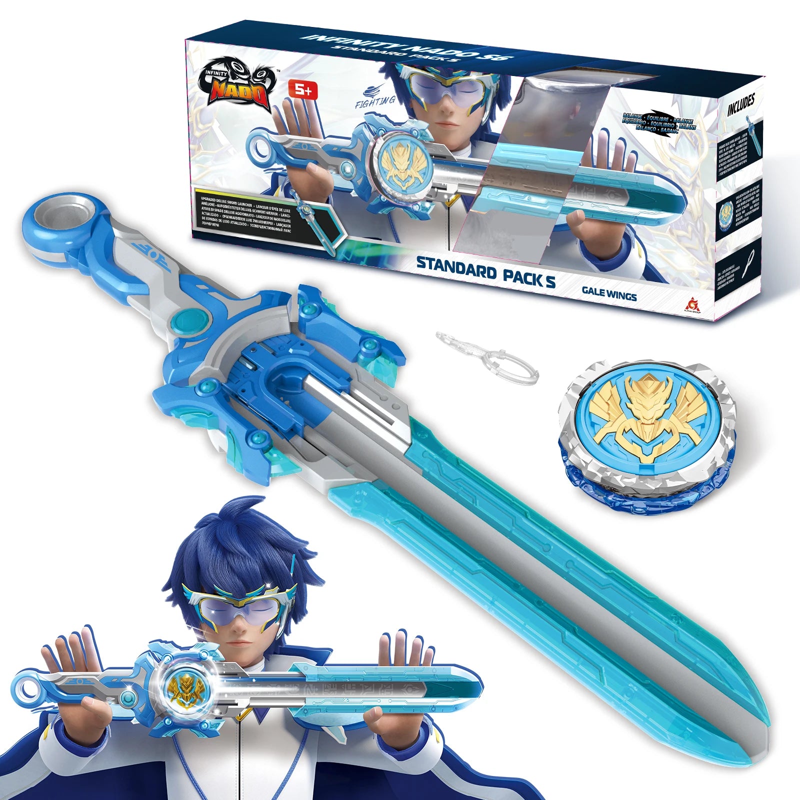 Infinity Nado 6 Power Pack – Metal Spinning Top with Sword Launcher for Kids