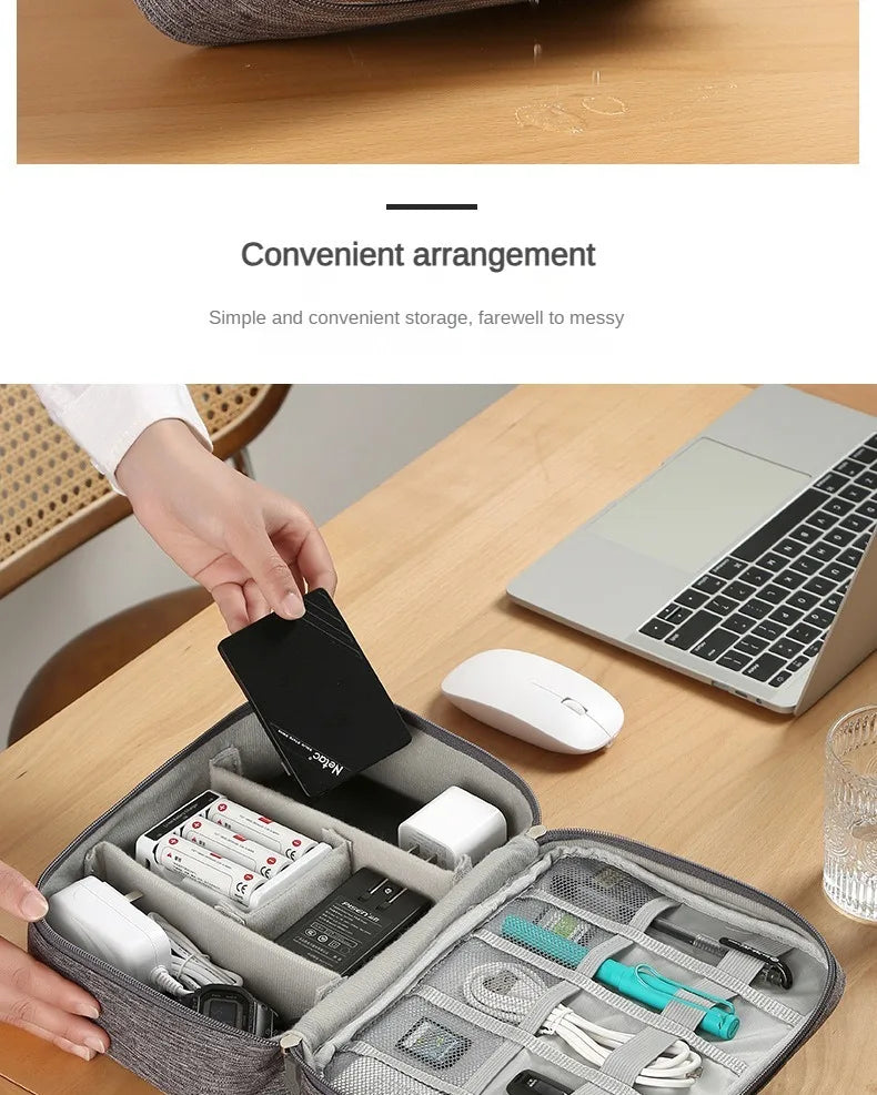 Cable Storage Bag Waterproof Digital Electronic Organizer Portable USB Data Line Charger Plug Storage Bag Travel Cable Organizer