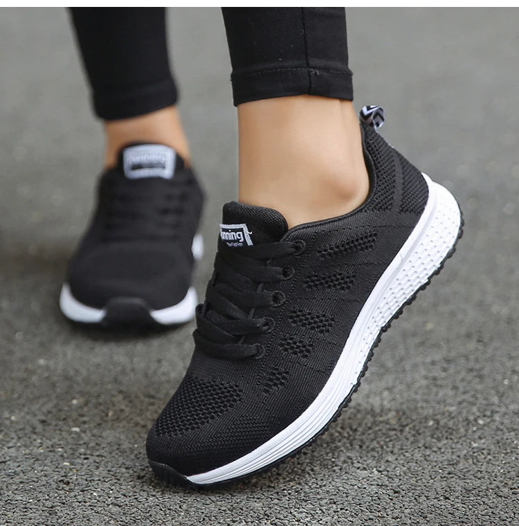 2025 Women’s Breathable Mesh Sneakers – Fashionable Lace-Up Trainers for Comfort & Style