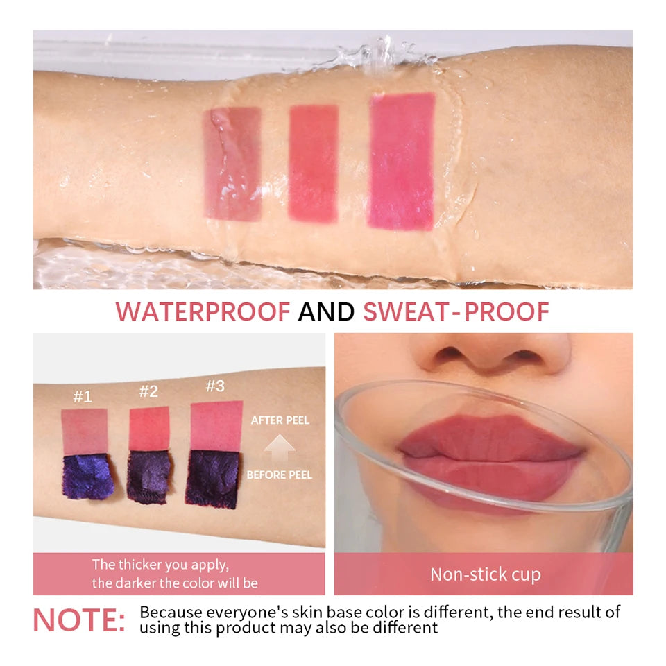 Long Lasting Korean Matte Lip Ink – Waterproof Peel Off Lip Tint, Liquid Lipstick