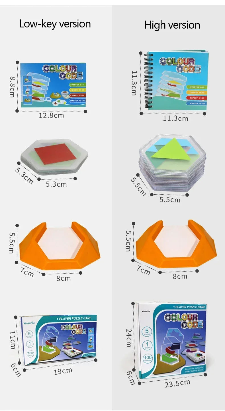 100 Challenge Color Code Puzzle Game – Interactive Tangram Jigsaw Board Educational Toy for Kids’ Spatial Learning