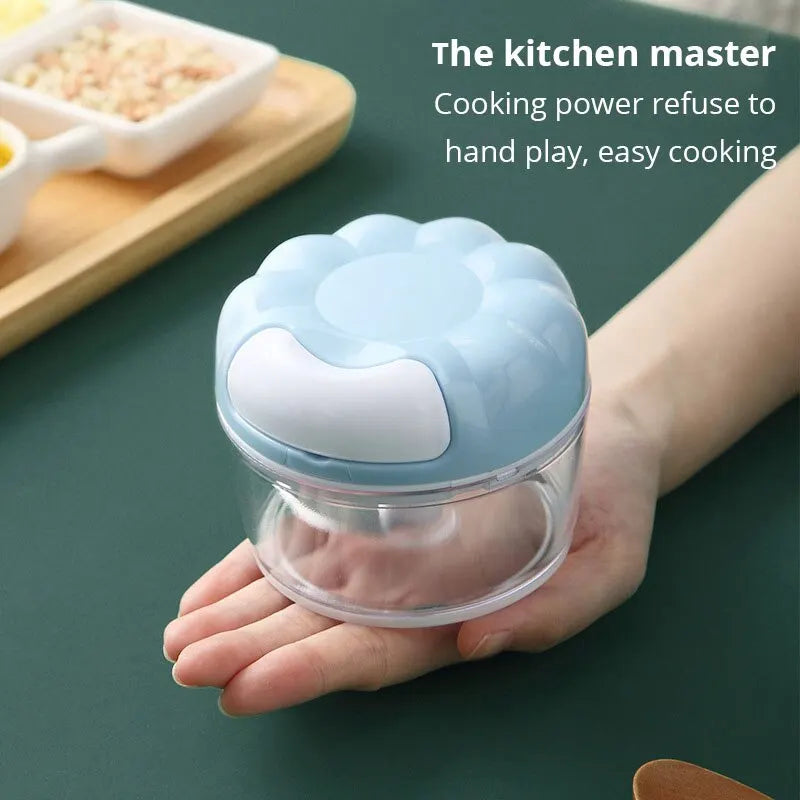 Manual Garlic Masher Hand Pull Blender Kitchen Tool Blue/Pink