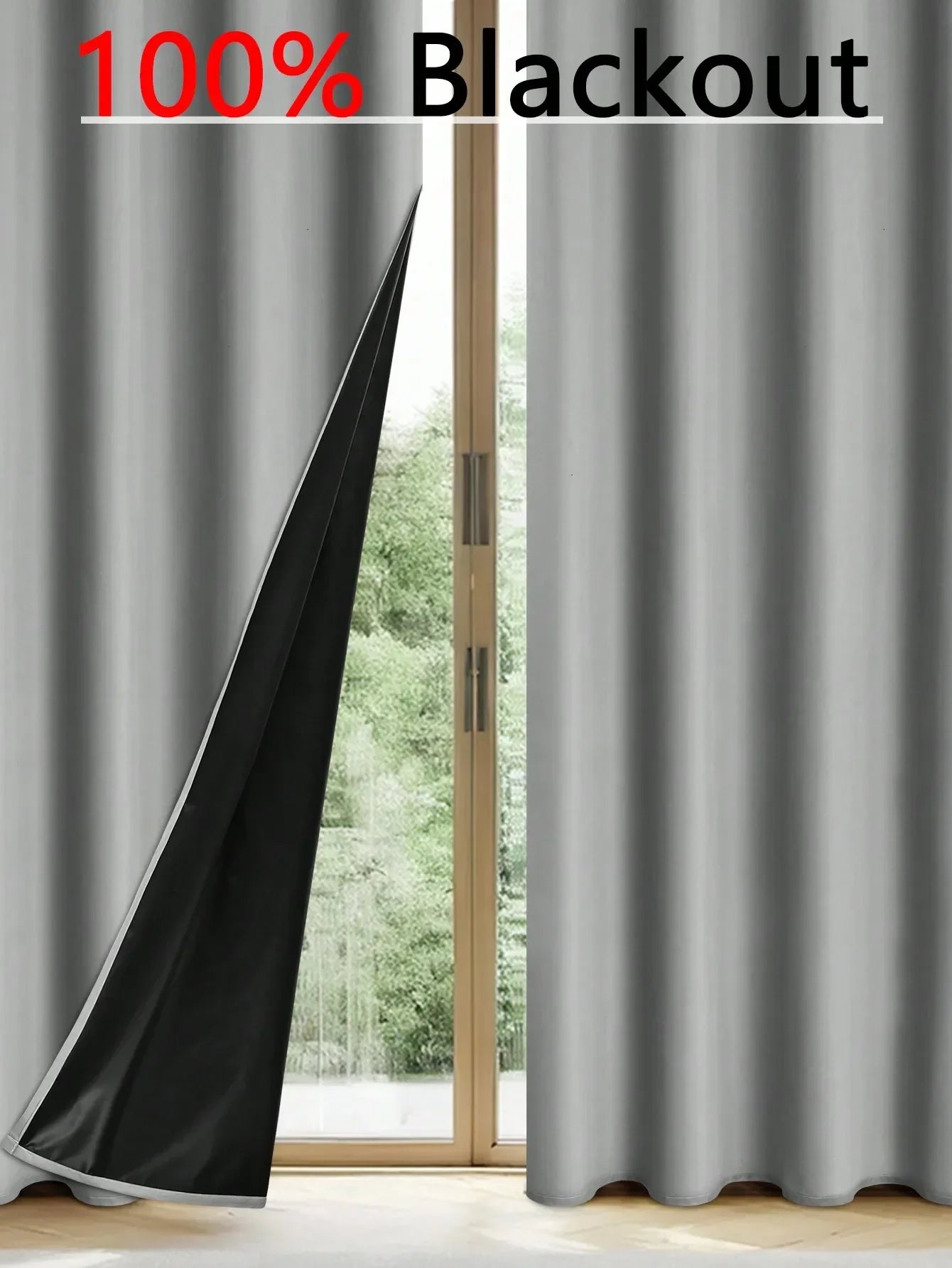 1pc Solid Blackout Curtain with Grommets – Total Privacy Bedroom Drapes