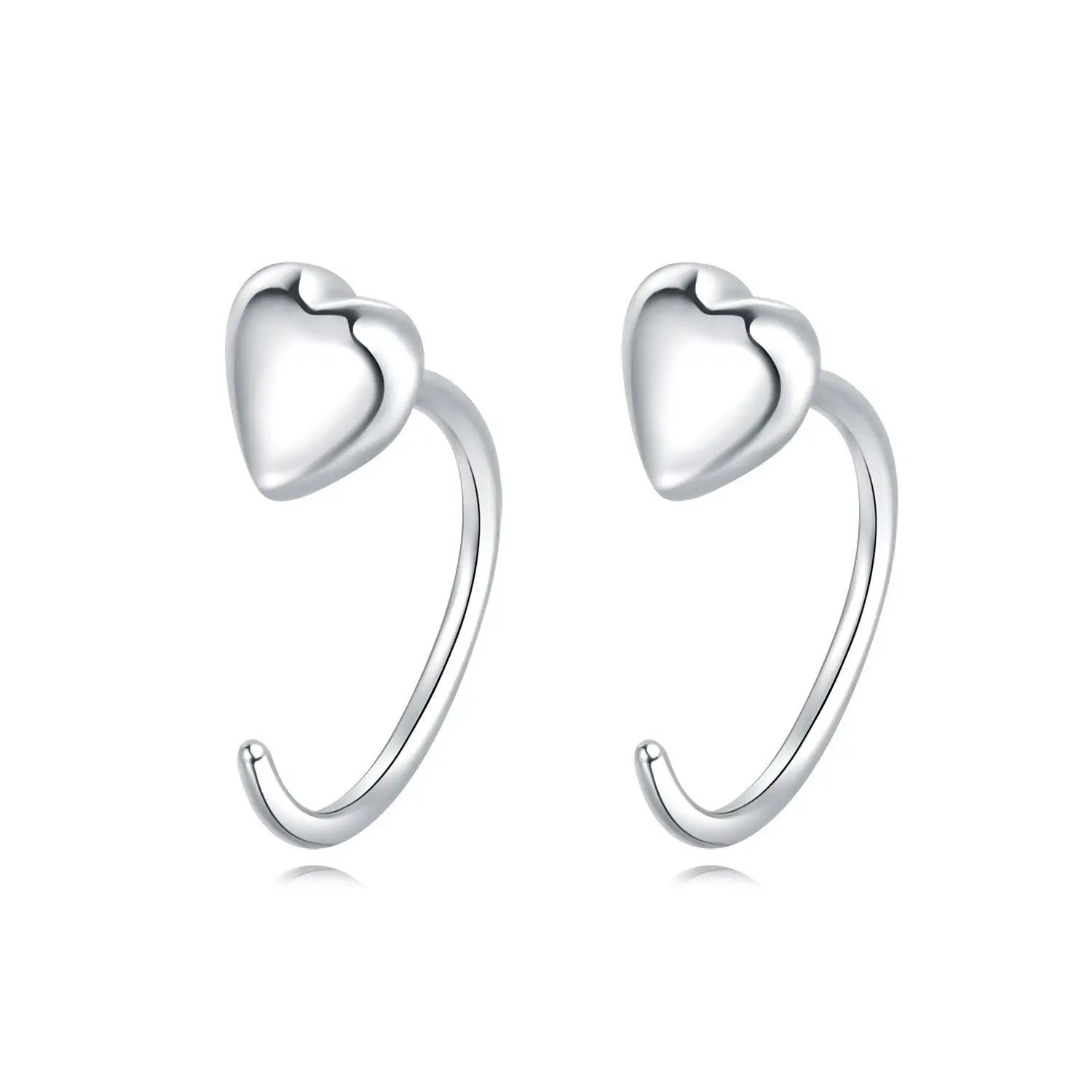 925 Sterling Silver Pink Heart Bow Stud Earrings – Elegant Gift for Women