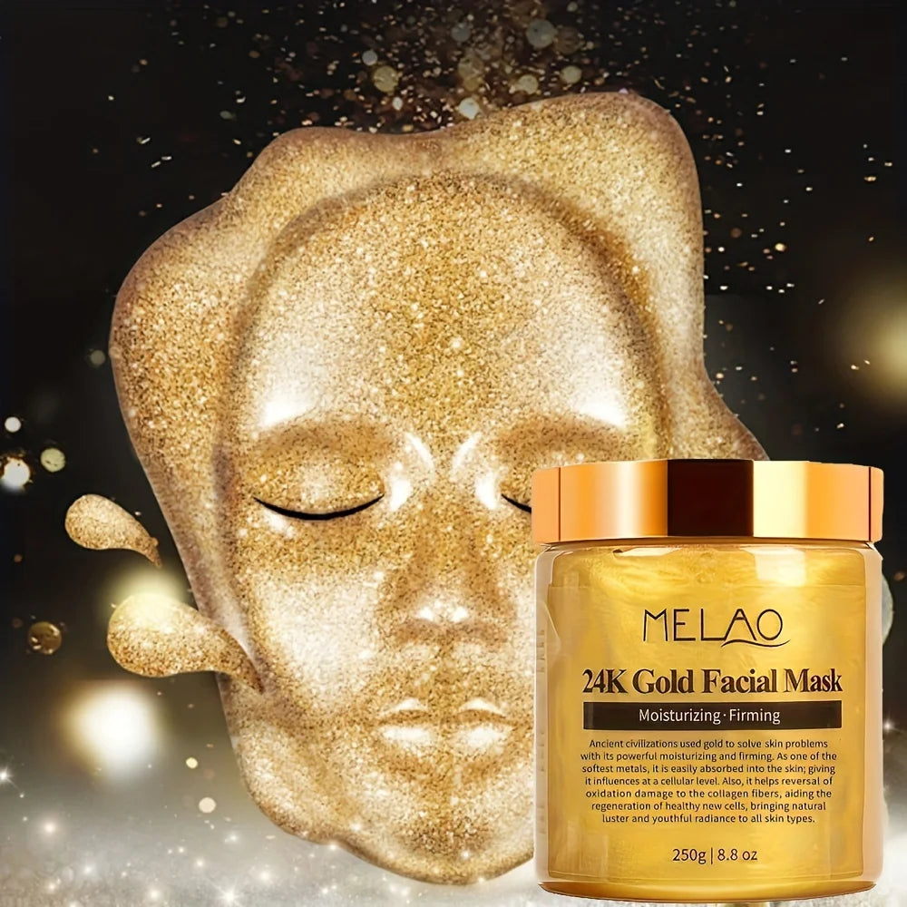 MELAO 24K Gold Face Mask – Collagen Moisturizing Facial Mask for Radiant Skin