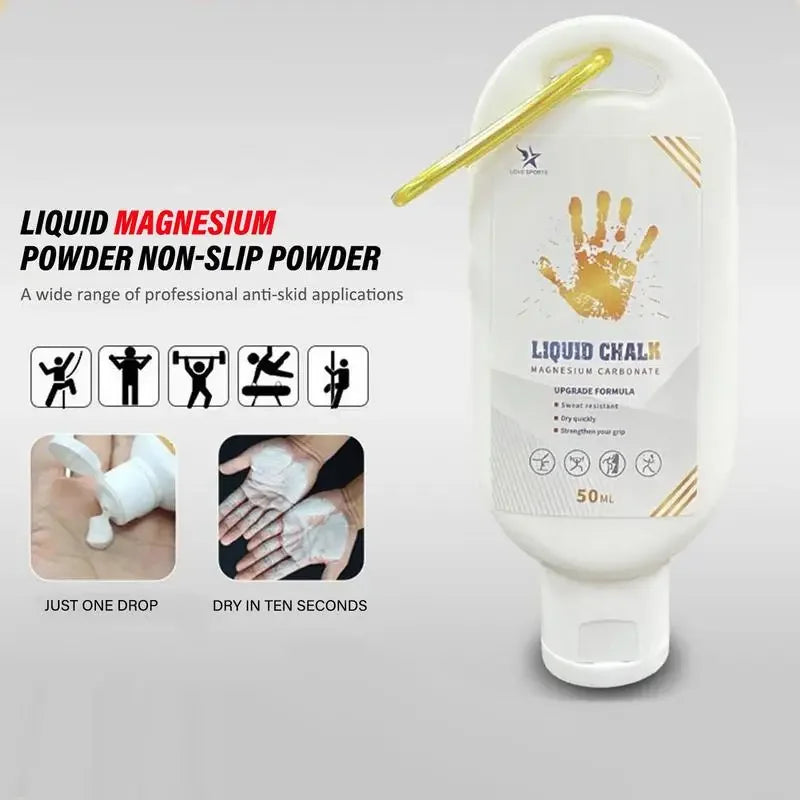 Liquid Chalk Sports Magnesium Grip – 50/100/200ml Anti-Slip Hand Chalk for Fitness, Gym, Weightlifting & Climbing