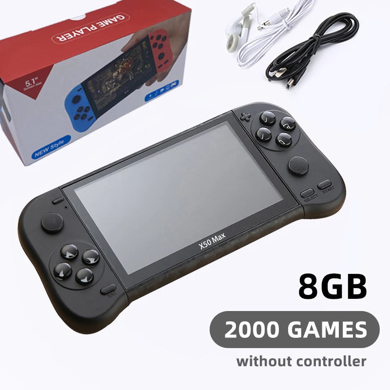 VILCORN X50 MAX Handheld Game Console – Retro PS1/GBA/SNES Portable Gaming Player