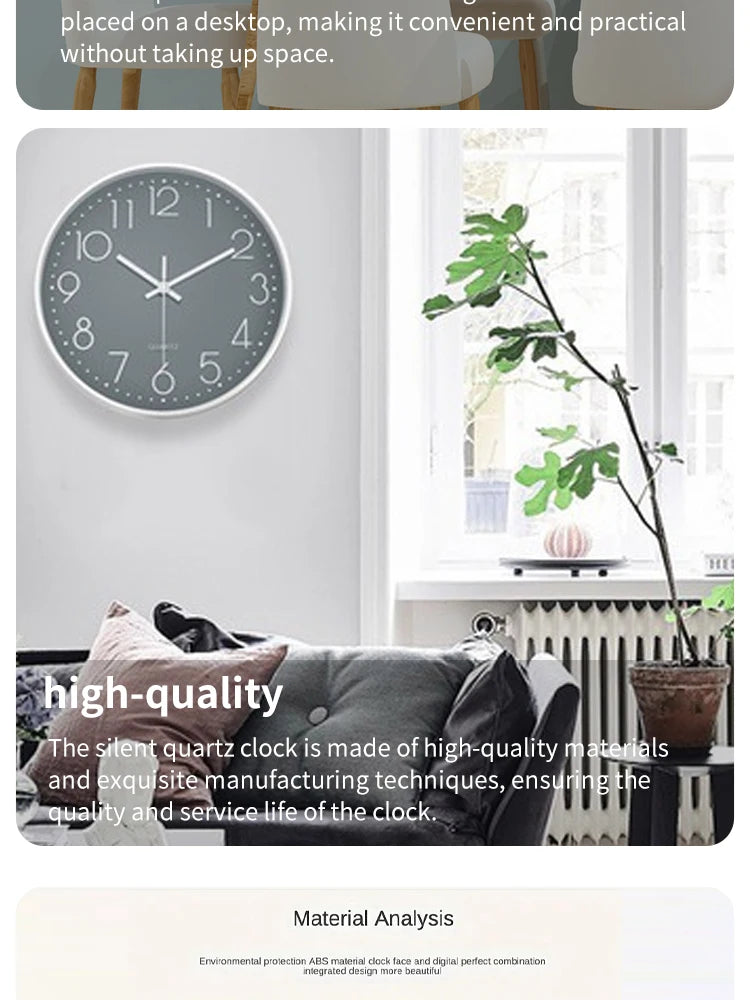 8-Inch Quartz Silent Wall Clock – Modern Cubic Digital Design for Home & Bedroom Décor