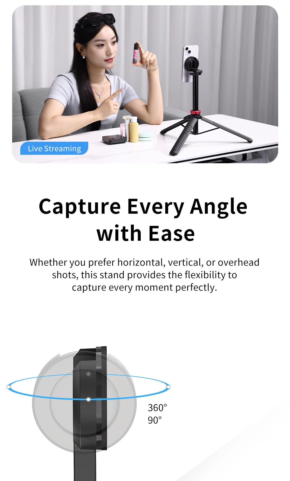 Ulanzi MT-84 1.53M Magsafe Selfie Stick Tripod Bluetooth Remote for iPhone 16/15 Vlog