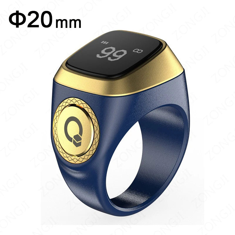 IQibla Smart Zikr Ring Digital Tasbih Counter with Prayer Reminder