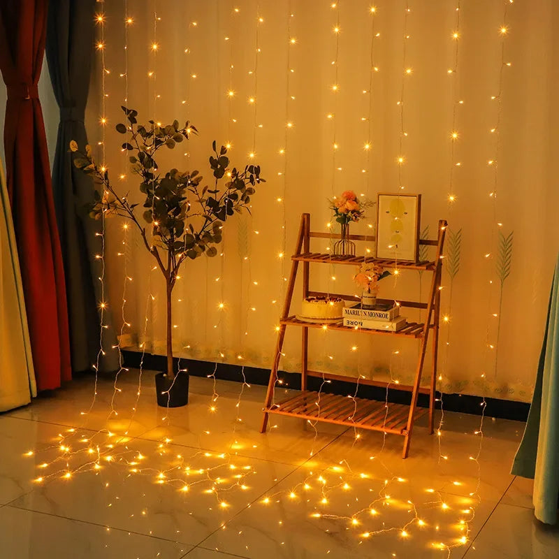 300LED Curtain Fairy Lights – 8 Modes Twinkle String Lights with Remote for Bedroom & Wedding Decor