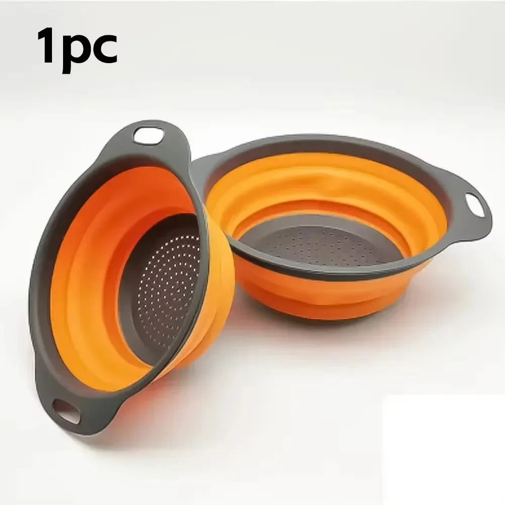 Silicone Folding Drain Basket – Collapsible Fruit & Vegetable Strainer