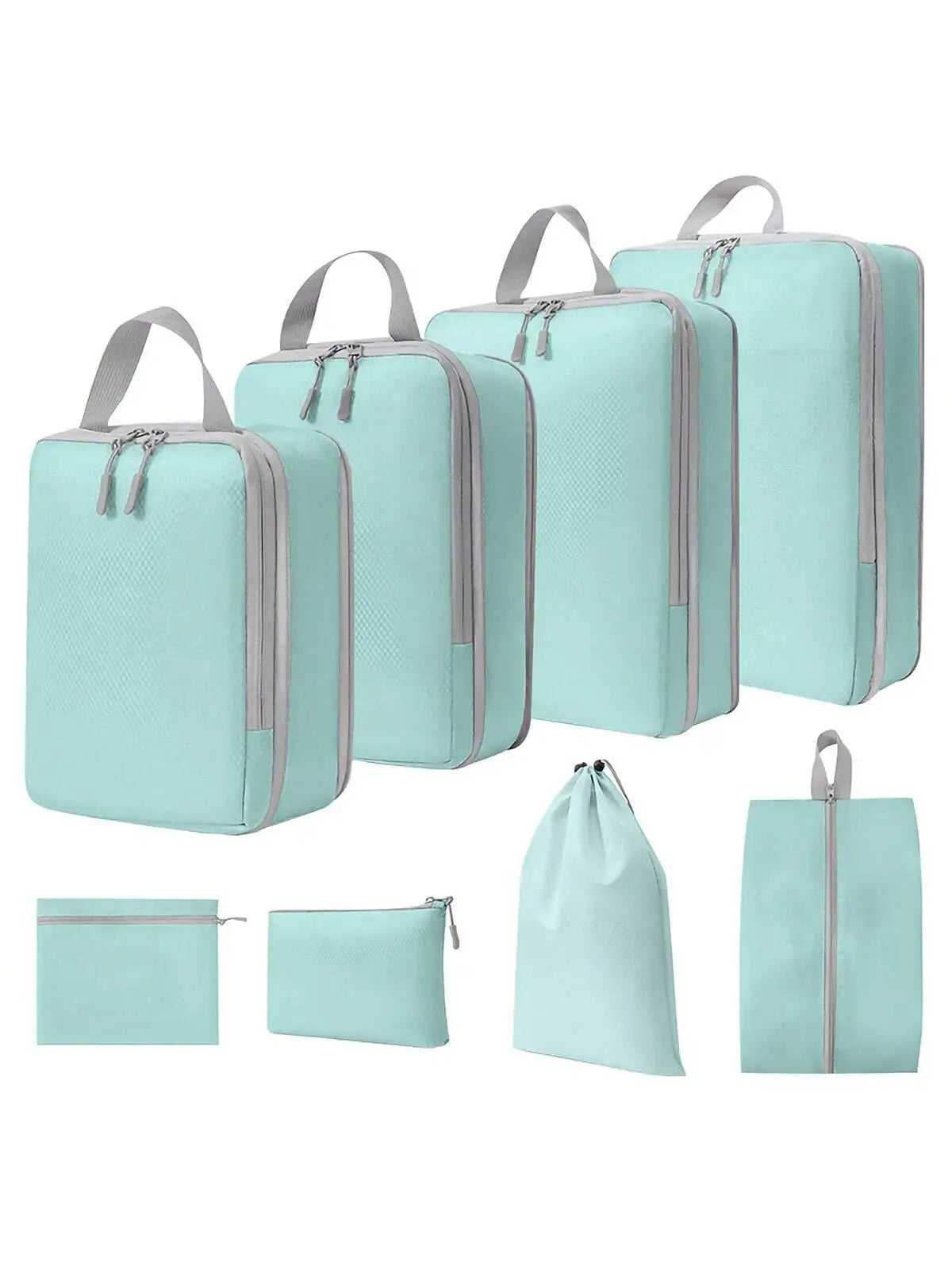 Set/8 pcs Compressible Packing Travel Storage Bag Cubes Waterproof Suitcase Nylon Portable With Handbag Luggage Organizer Ryanai