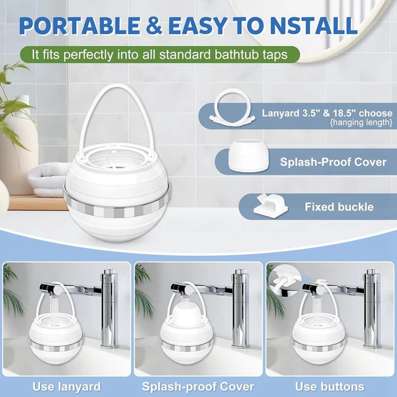 Tub Filter For Bathtub Bath Filter For Tub Bathtub Water Filter 8-Layer Filtration Making Skin And Hair Healthier
