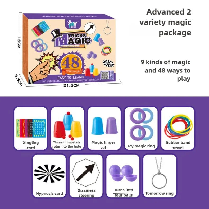 Children’s Magic Tricks Kit – Beginner Magic Set with Cards & Interactive Props
