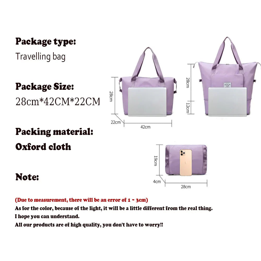 Foldable Travel Bag Female Portable Large Capacity Maternity Storage Short DistanceTravel Duffel Swim Fitness Bag Bolsos Grandes