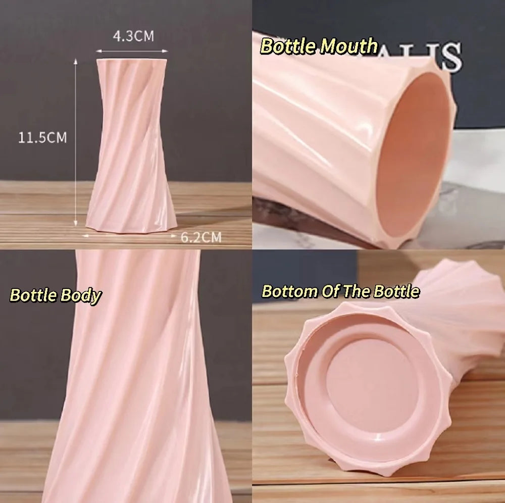 Nordic Flower Vase – Imitation Ceramic Plastic Vase for Home, Desktop & Event Décor