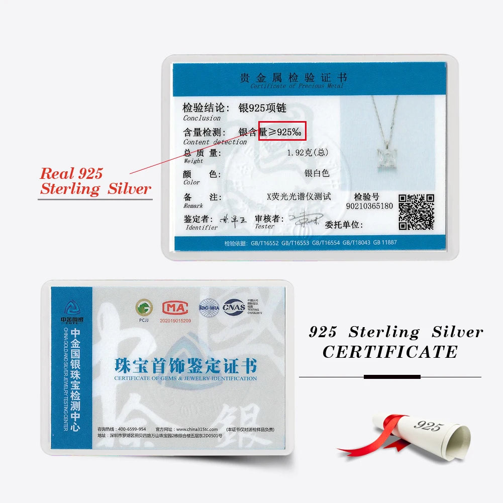 ORSA JEWELS 925 Sterling Silver Solitaire Cubic Zirconia Pendant Necklace – Classic Dainty Jewelry for Women