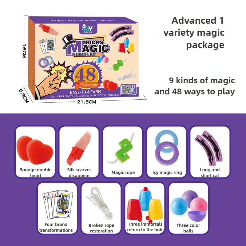 Children’s Magic Tricks Kit – Beginner Magic Set with Cards & Interactive Props