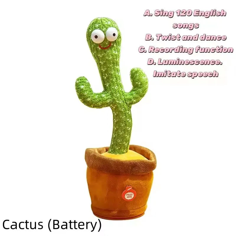 Dancing Cactus Plush Toy – 120 Songs Speaker Talking Voice Repeat for Kids