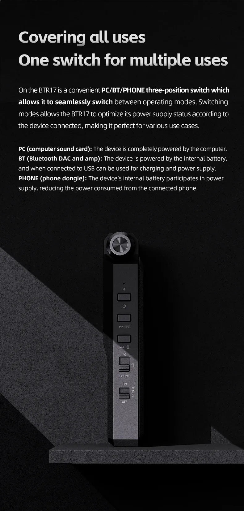 FiiO BTR17 Hi-Res Bluetooth Headphone Amplifier DAC THX AAA